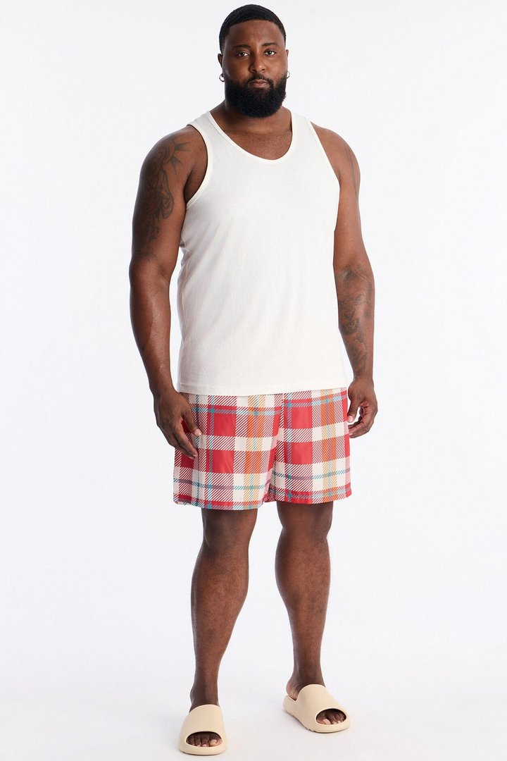New Look Plaid Swim Trunk 6″ - Multi Color