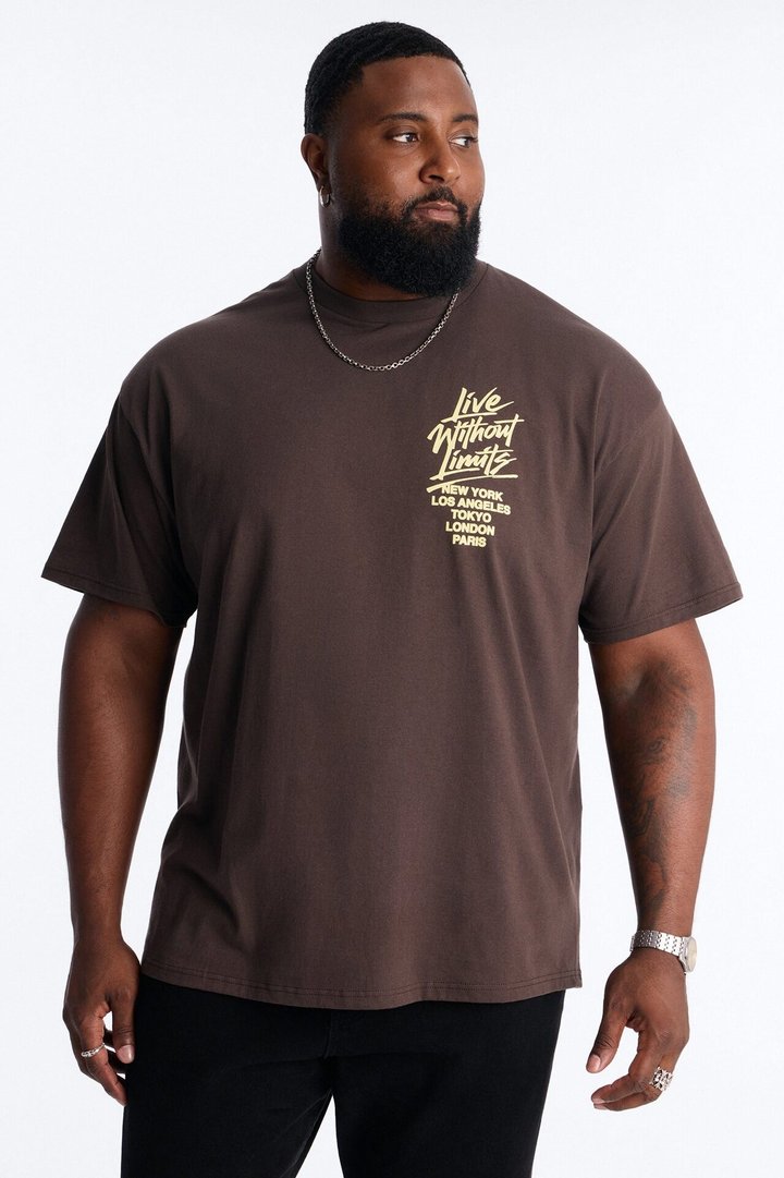 Limitless State Of Mind Oversized Short Sleeve Tee - Brown