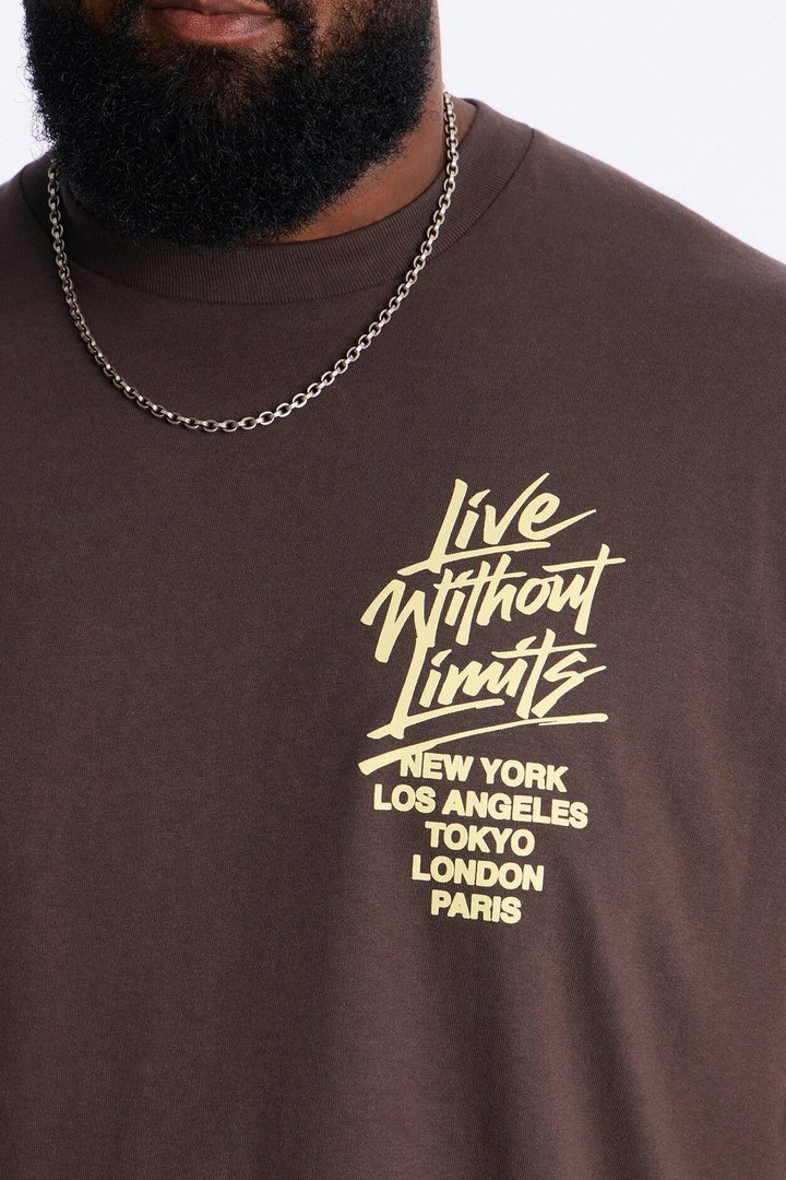 Limitless State Of Mind Oversized Short Sleeve Tee - Brown