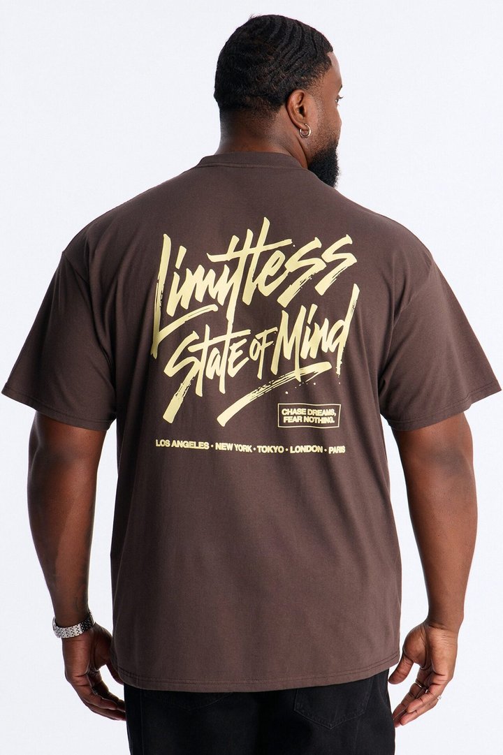 Limitless State Of Mind Oversized Short Sleeve Tee - Brown