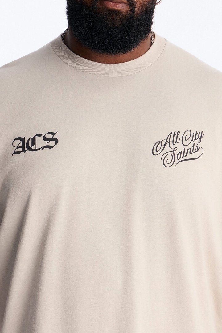 All City Saints Oversized Short Sleeve Tee - Grey