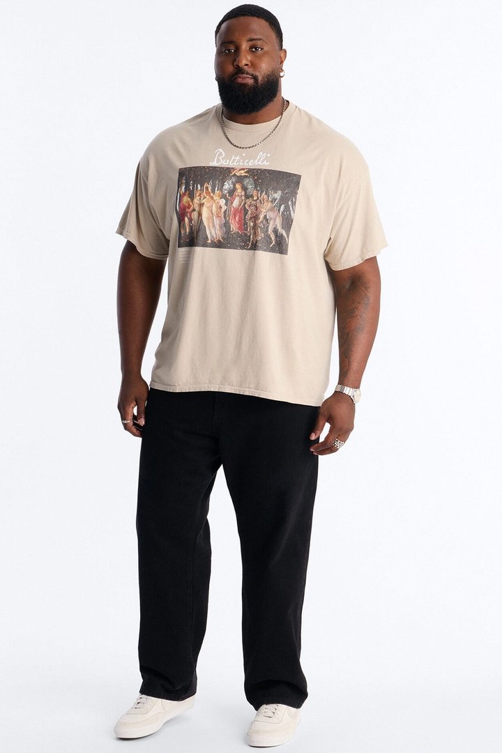 Botticelli Primavera Vintage Short Sleeve Tee - Taupe