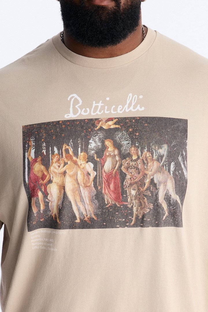 Botticelli Primavera Vintage Short Sleeve Tee - Taupe
