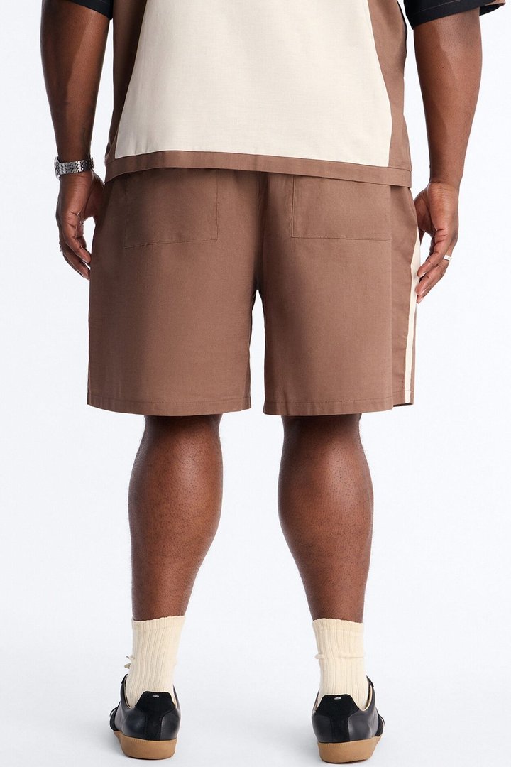 Basic Color Block Relaxed Short - Brown/combo