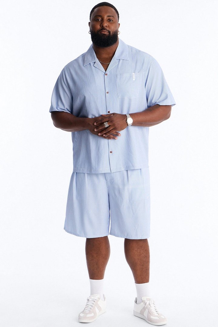 Relaxed Saltair Stripe Button Up Shirt - Blue/combo