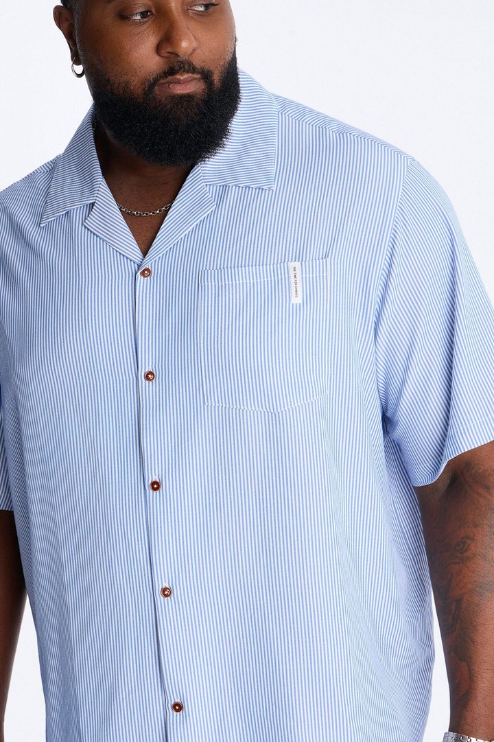 Relaxed Saltair Stripe Button Up Shirt - Blue/combo