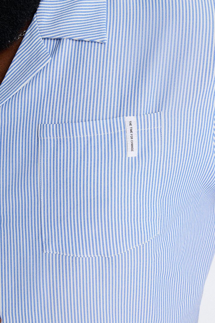 Relaxed Saltair Stripe Button Up Shirt - Blue/combo