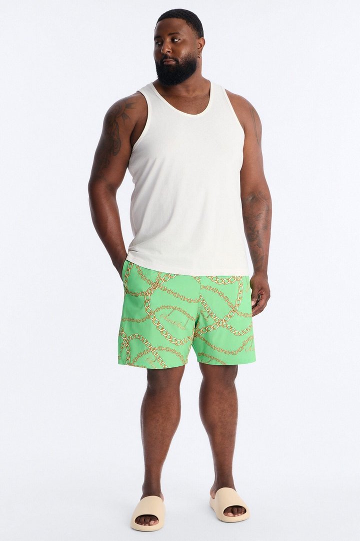 Saints Studio Linked Swim Trunk 7″ - Green