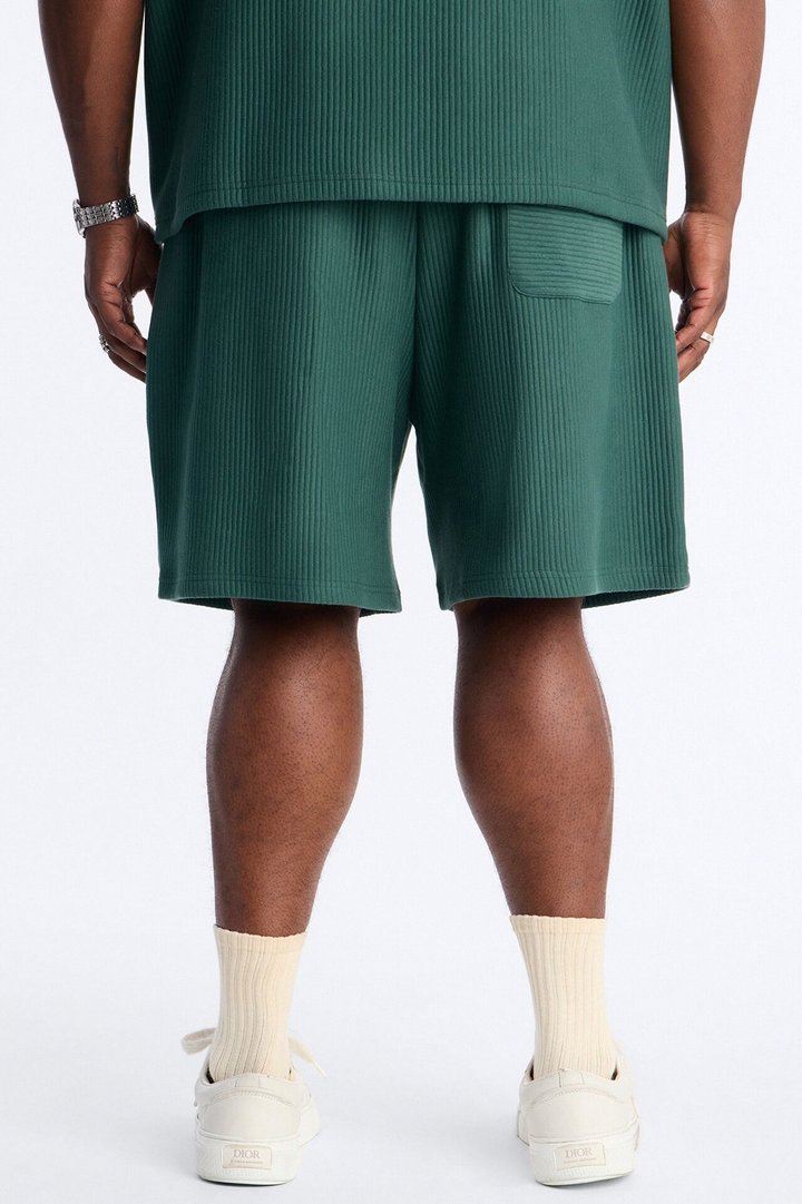 Textured Relaxed Sweatshort - Hunter Green