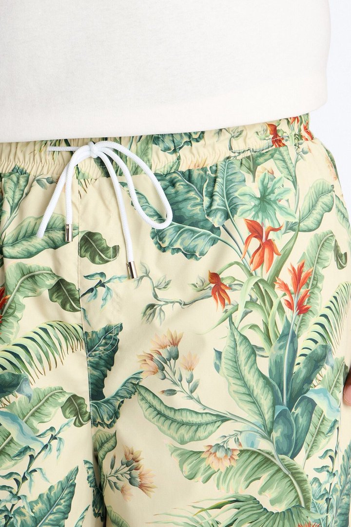 Tropical Cabana Swim Trunk 7″ - Green