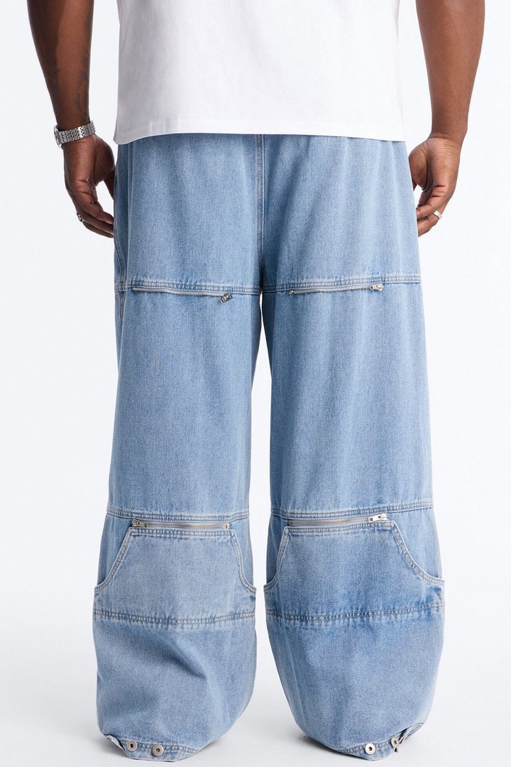 Zip-Off 2 Way Baggy Jean - Light Blue Wash