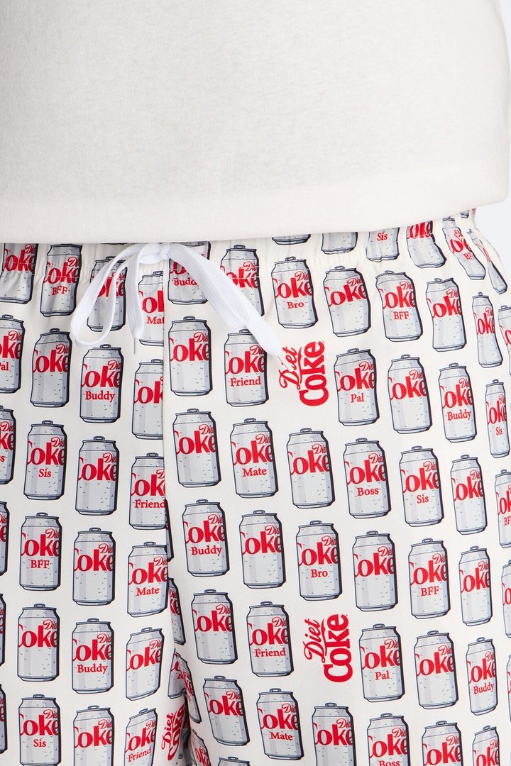 Diet Coca-Cola Archive Cans Swim Trunk 7″ - White/combo