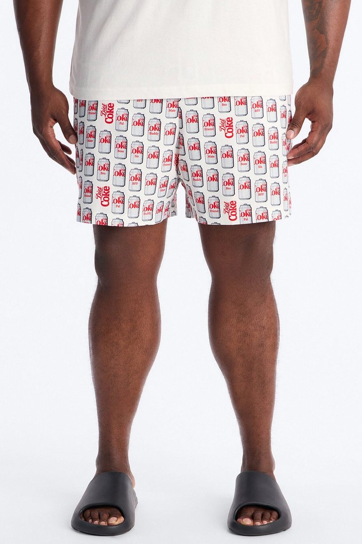 Diet Coca-Cola Archive Cans Swim Trunk 7″ - White/combo