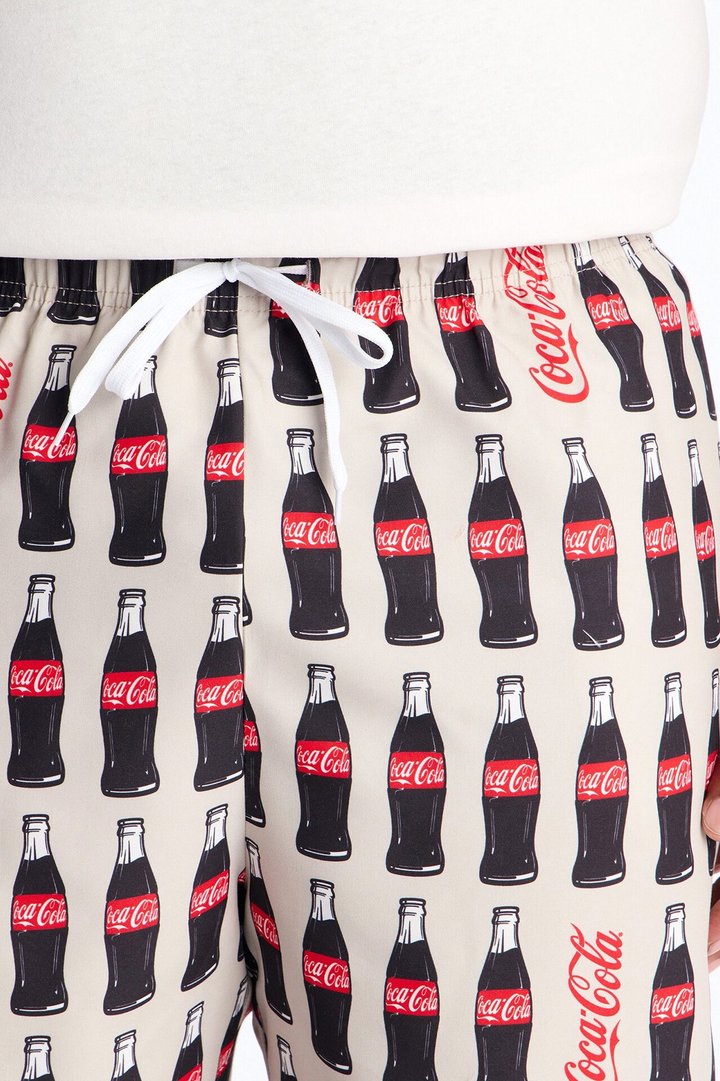 Coca-Cola Vintage Bottle Swim Trunk 7″ - Sand