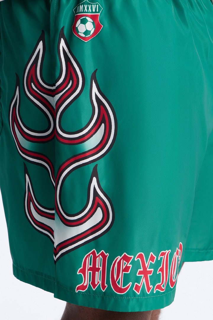 Mexico Circuit Velocity Swim Trunk 7″ - Green/combo