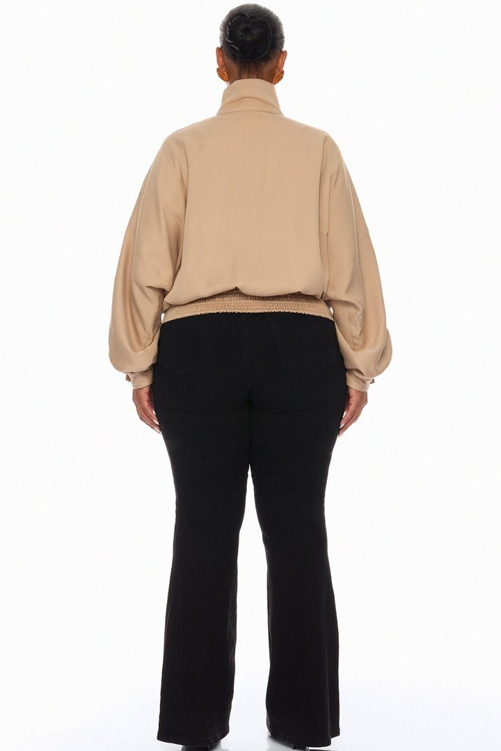 Noelia Woven Collared Jacket - Taupe