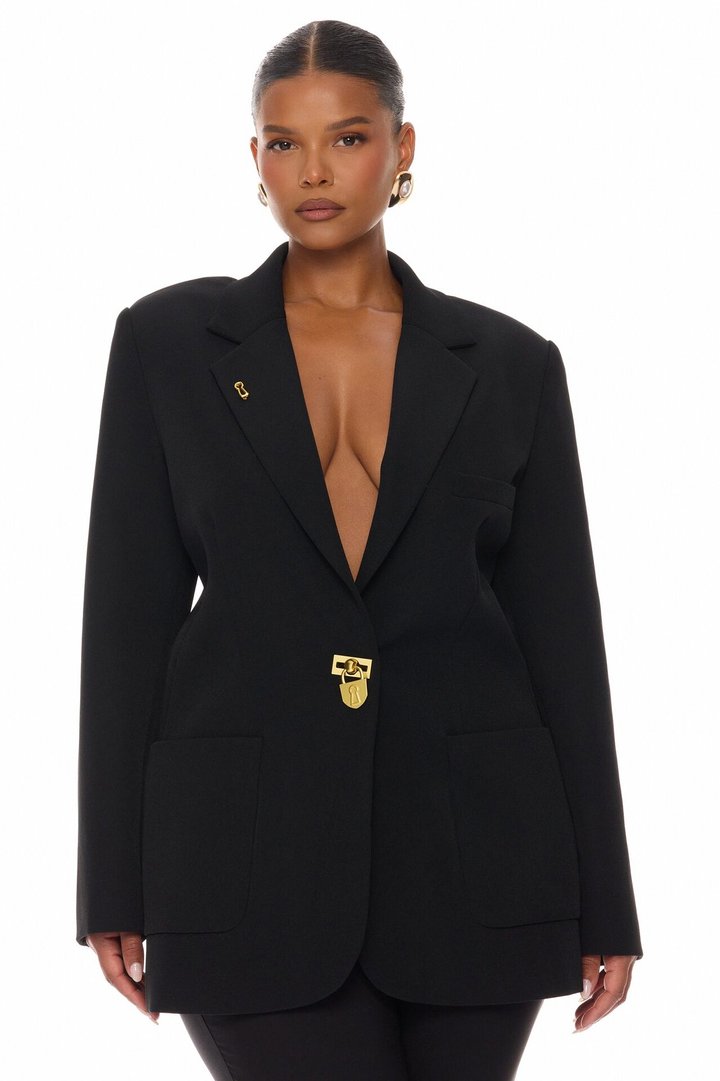 Odette Hardware Blazer - Black