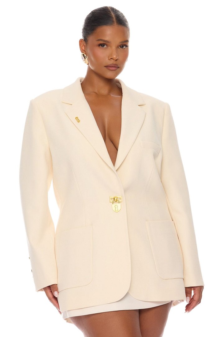 Odette Hardware Blazer - Cream