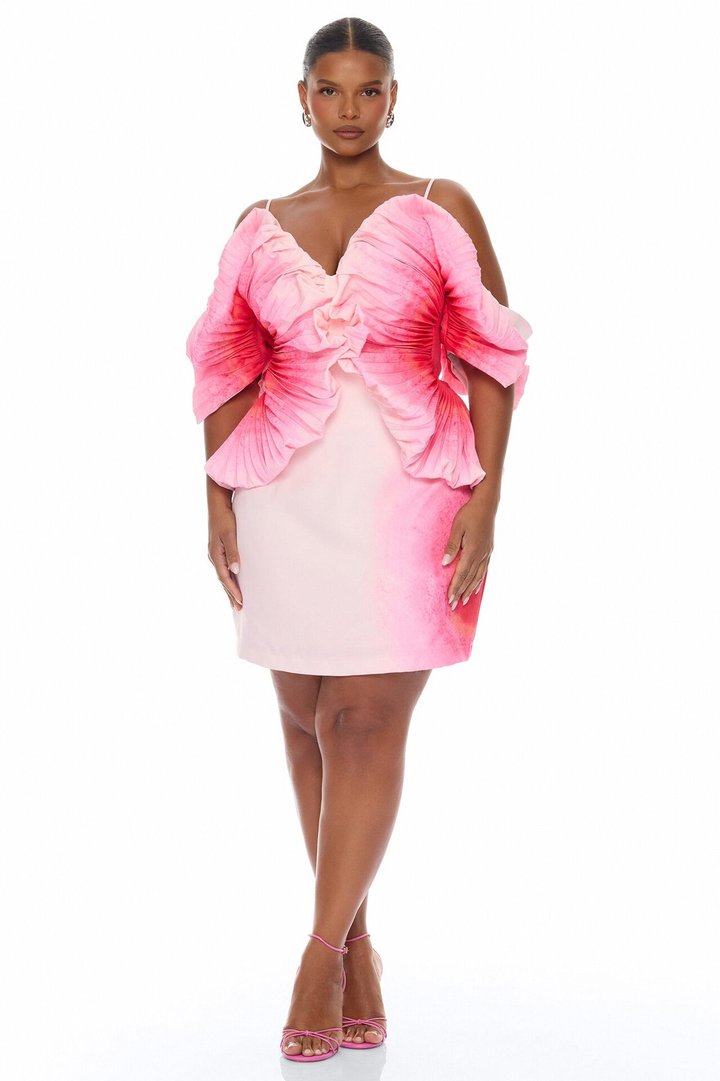 Kaia Pleated Mini Dress - Pink