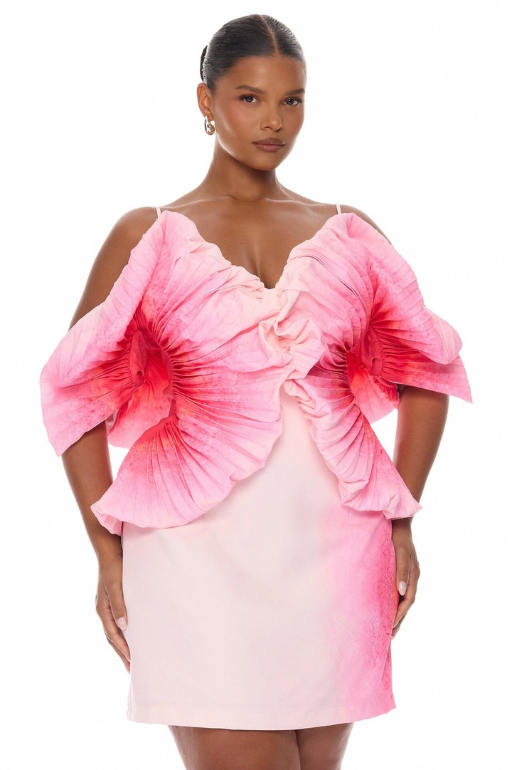 Kaia Pleated Mini Dress - Pink
