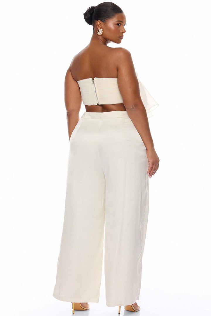 Arlynn 3D Applique Pant Set - White