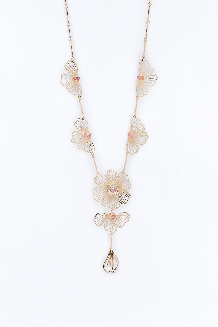 Jolie Fleur Necklace - Pink