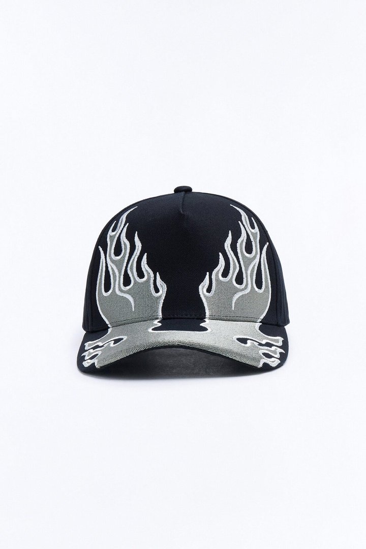 Super Hot Embroidery Cotton Twill Snapback Hat - Black