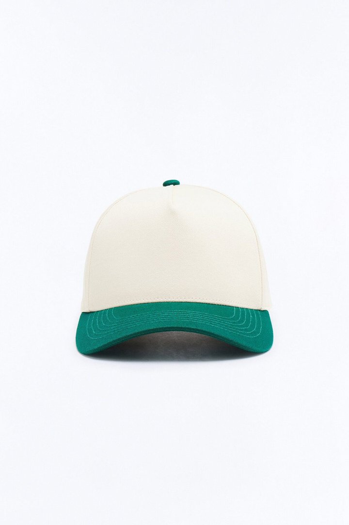 Basic Color Block Snapback Hat - Green/combo