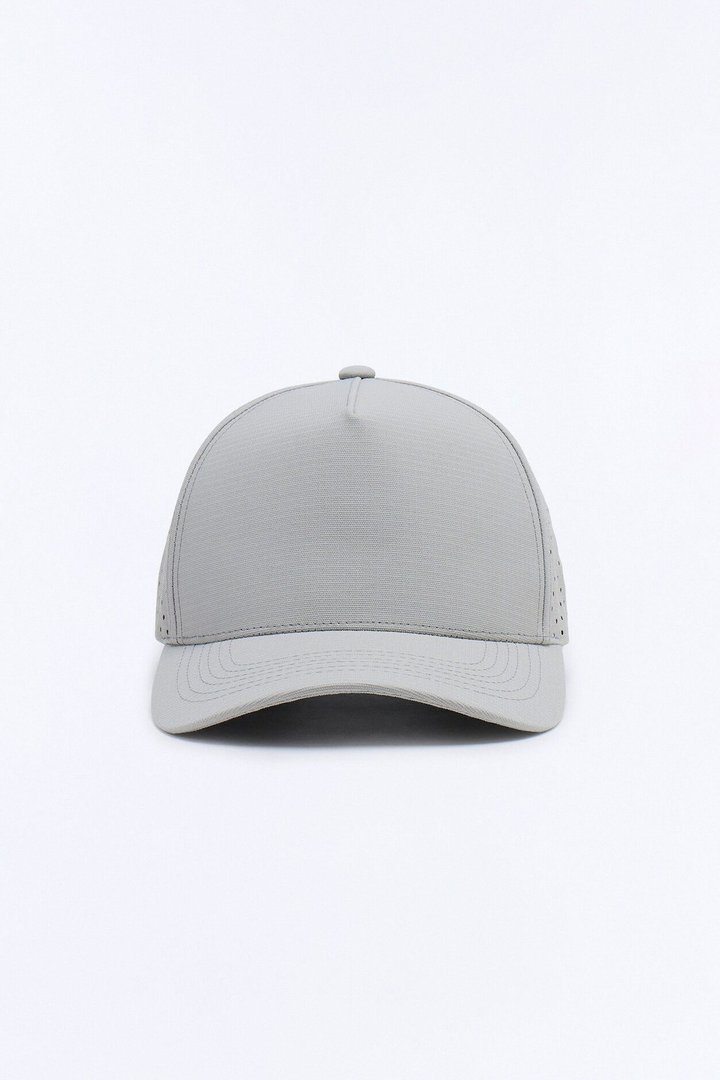 Basic Laser Cut Mesh Trucker Hat - Grey