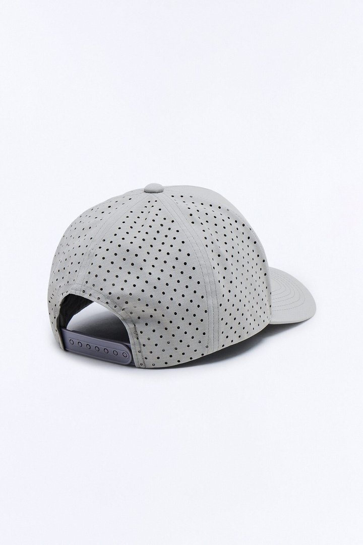 Basic Laser Cut Mesh Trucker Hat - Grey