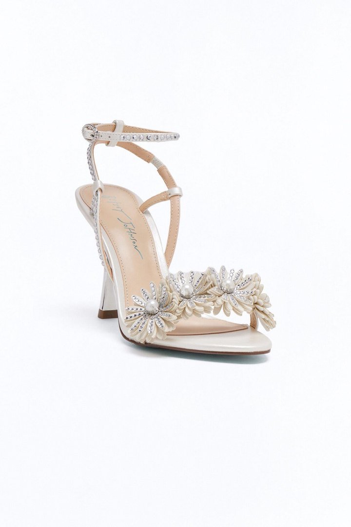 Betsey Johnson Mylee Embellished Heels - Ivory