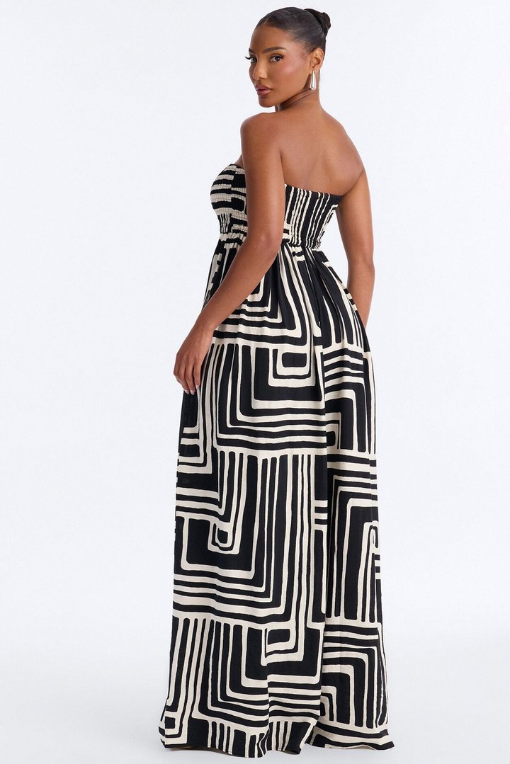 Aurora Strapless Wide Leg Jumpsuit - Black