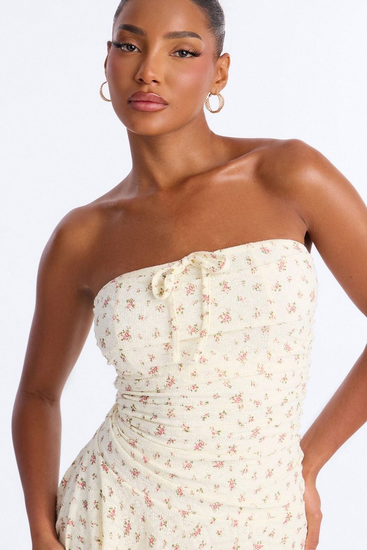 Fiona Floral Lace Mini Dress - Cream/combo