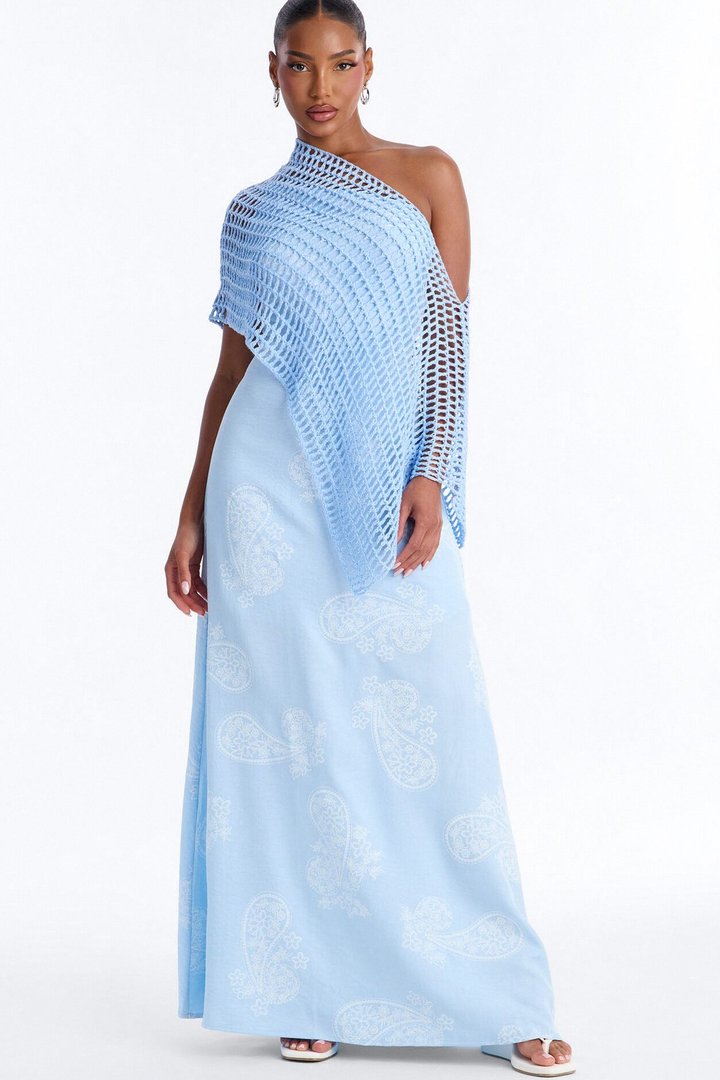 Time For A Stroll Maxi Dress Set - LightBlue