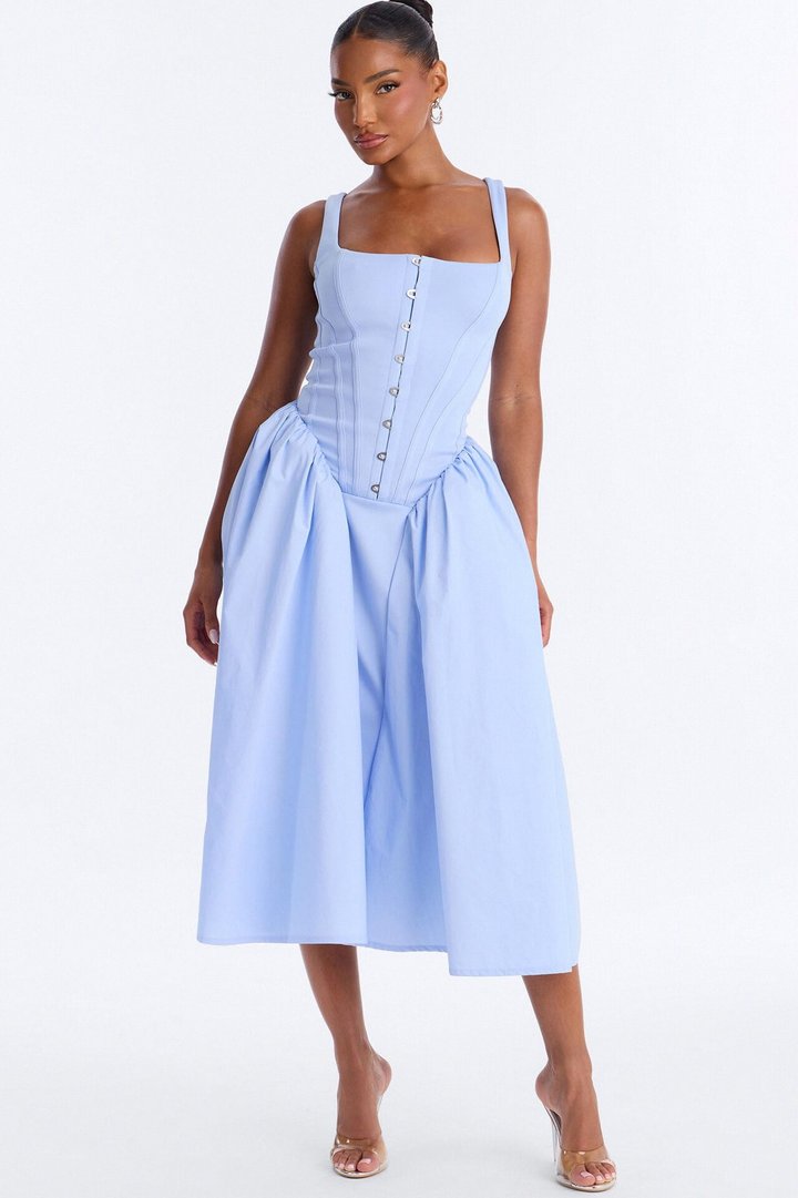 Renna Corset Midi Dress - LightBlue