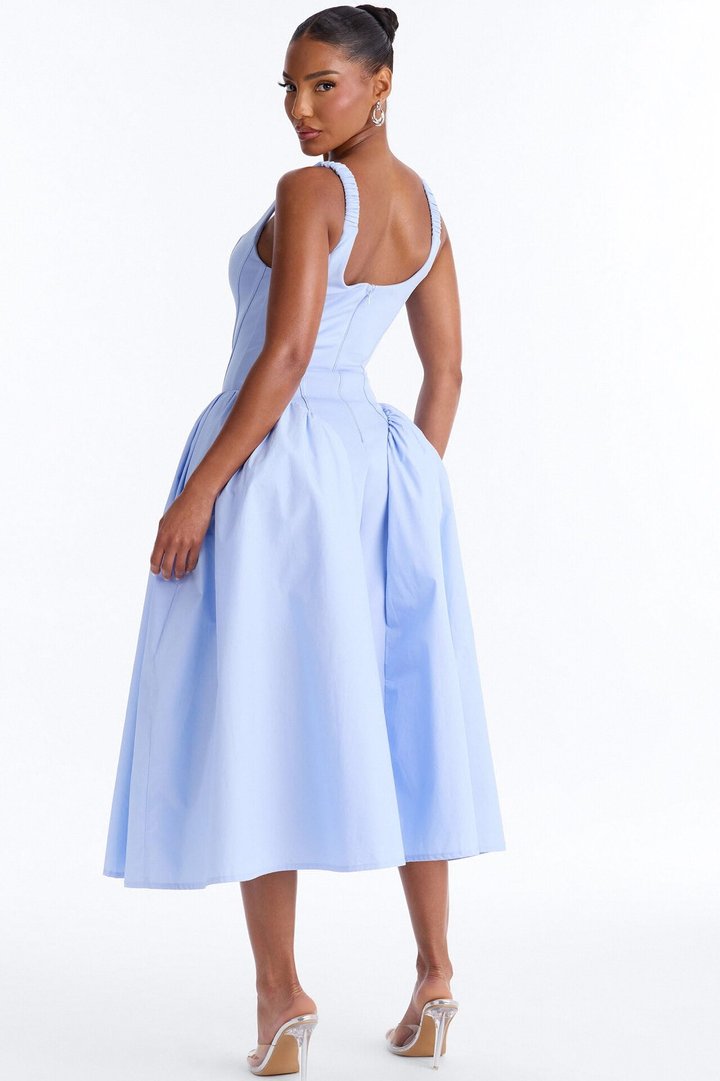 Renna Corset Midi Dress - LightBlue