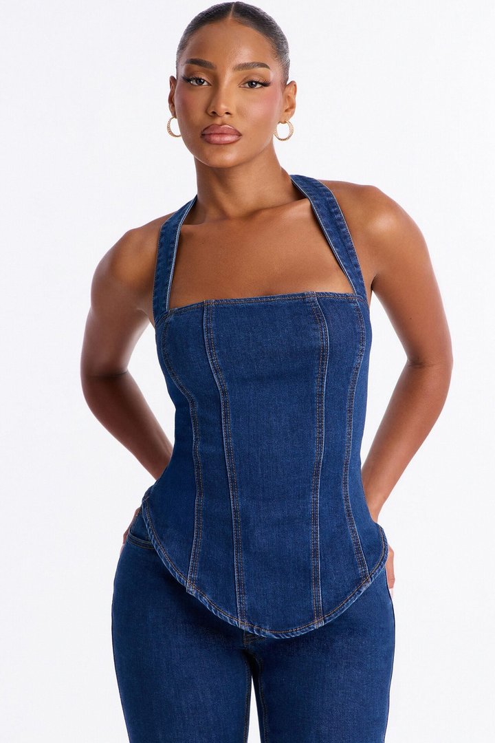 Denim Daze Capri Set - Dark Wash
