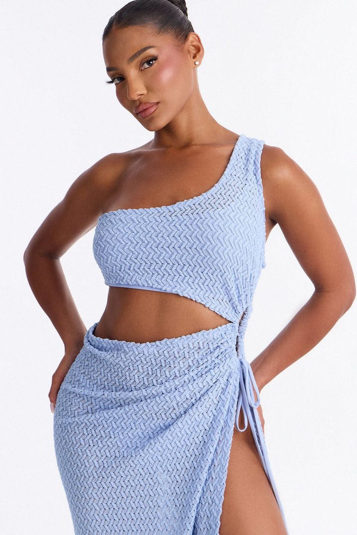 Sweet Pout Lace Maxi Dress Set - Light Blue