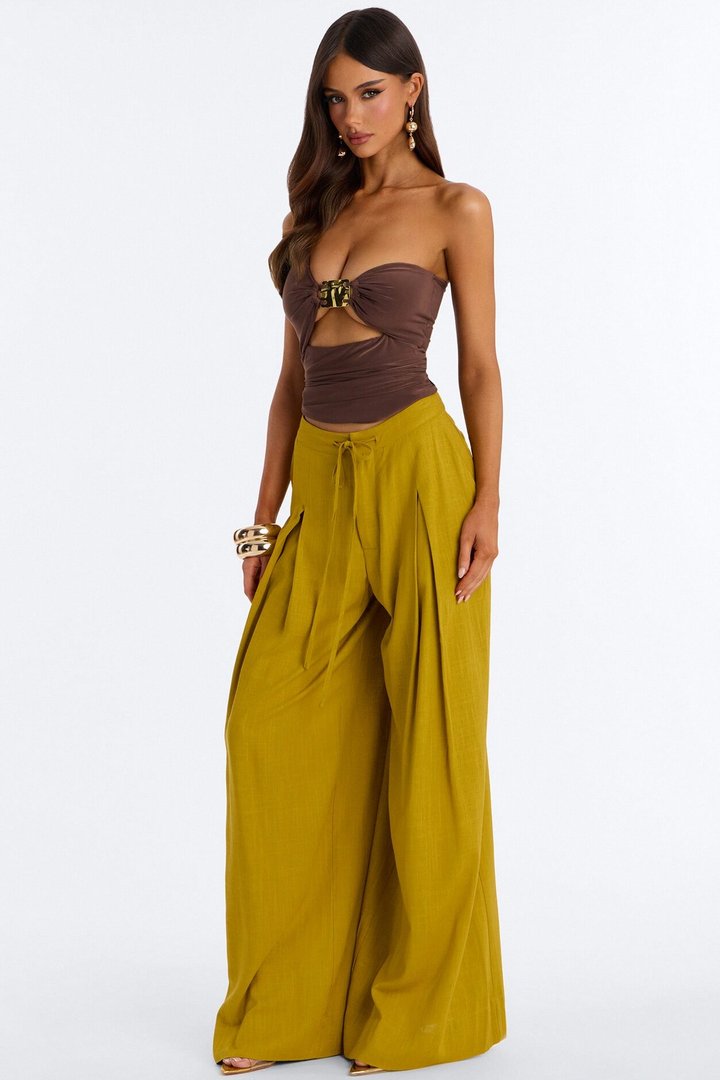 Girls Trip Hardware One Shoulder Top - Chocolate