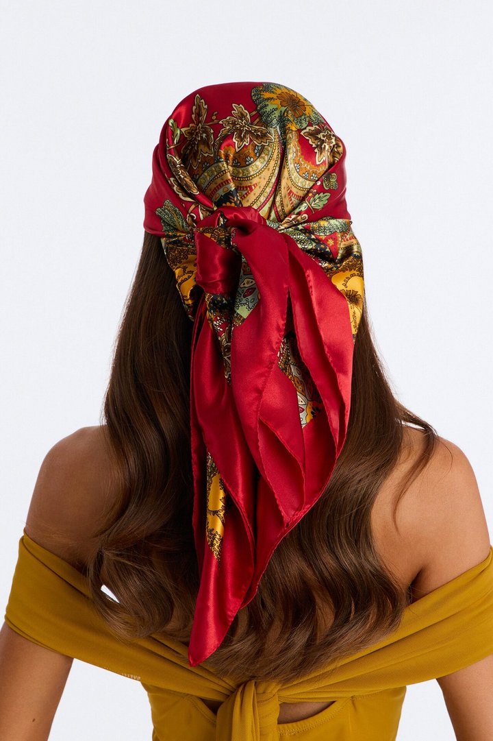 Sunny Shade Head Scarf - Red