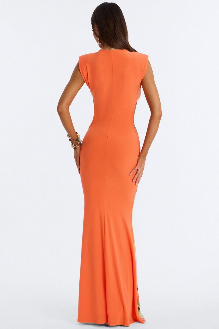 Crushing On Me Maxi Dress - Orange/combo
