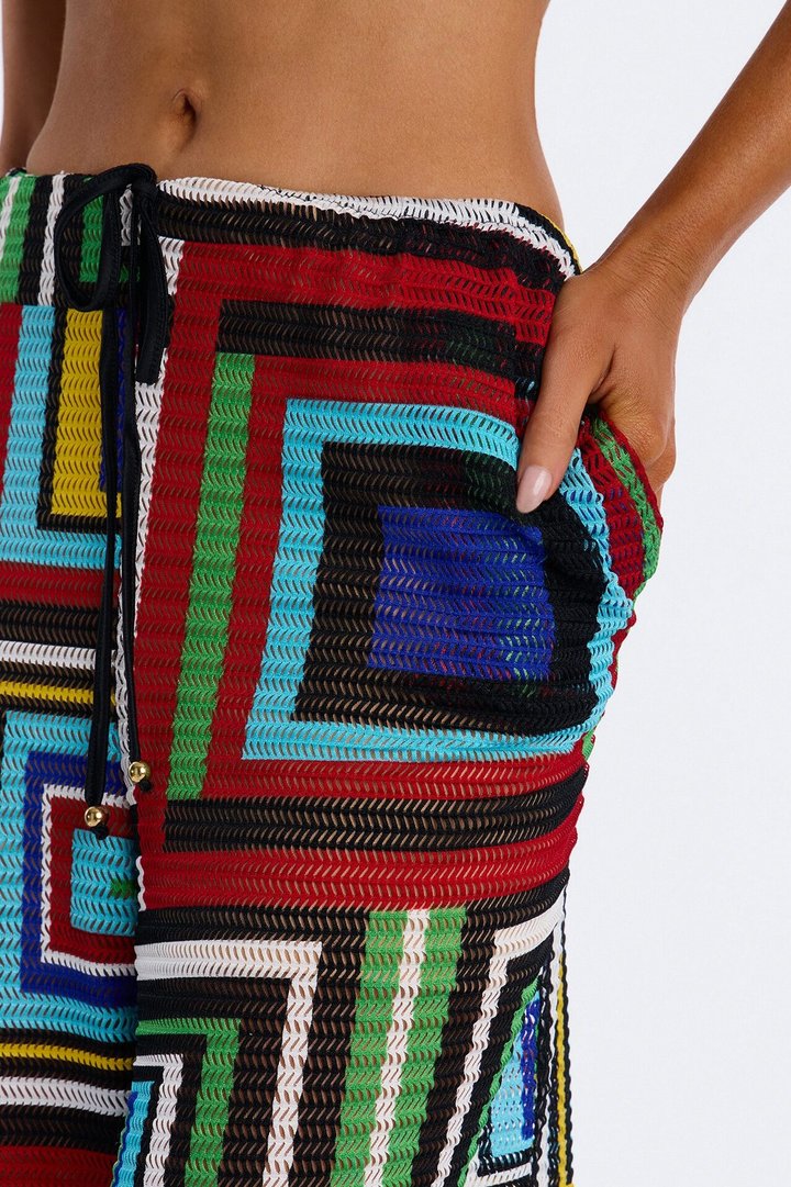 Jordyn Crochet 3 Piece Pant Set - Multi Color