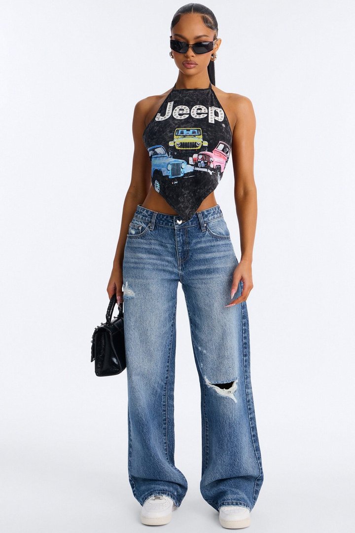 Jeep Open Back Halter - Black Wash
