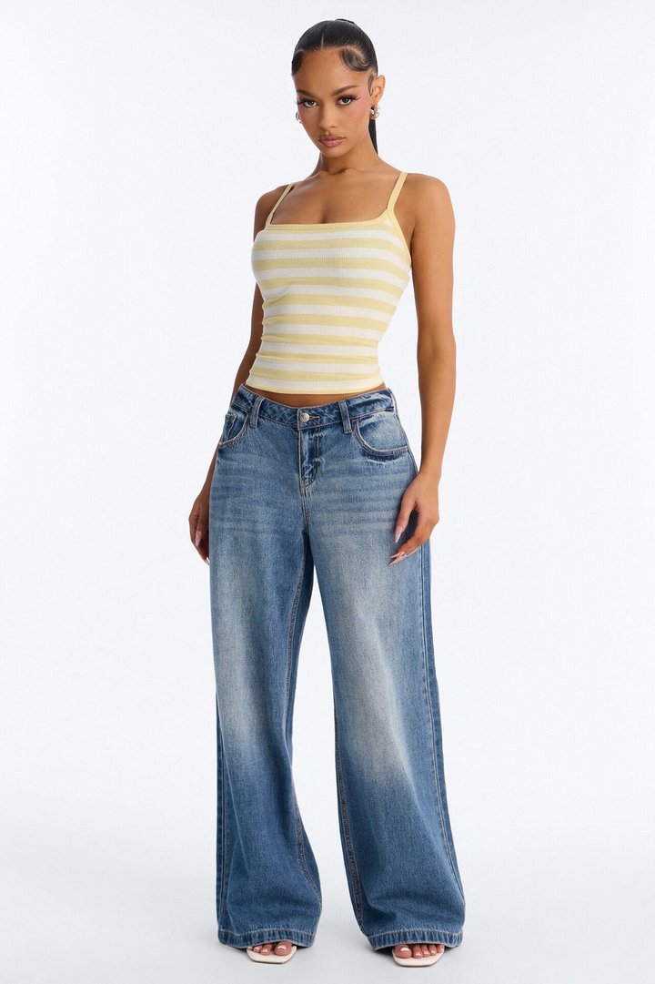 Brandi Striped Cami Top - Yellow/combo