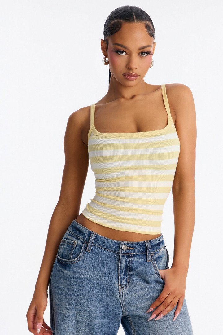 Brandi Striped Cami Top - Yellow/combo