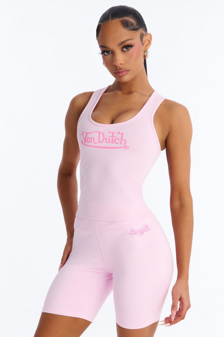 Von Dutch Sporty Scoop Neck Tank - Pink