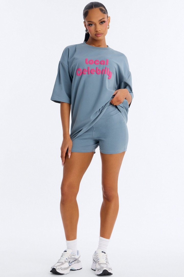Local Celebrity Short Set - Slate Blue