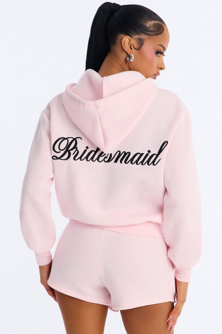 Bridesmaids Only Fleece Short Set - Light Pink