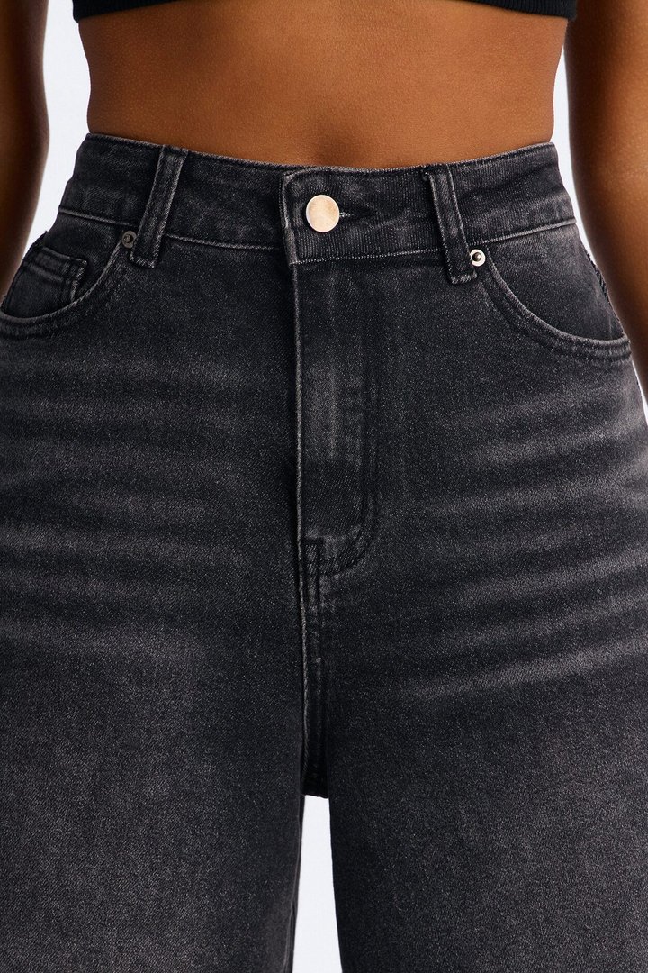 Greenwich Culottes Wide Leg Jeans - Black Wash
