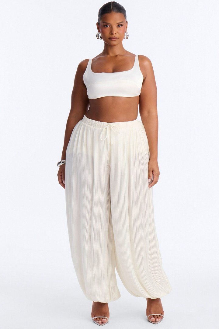 Magic Carpet Pleated Balloon Pants - Ivory